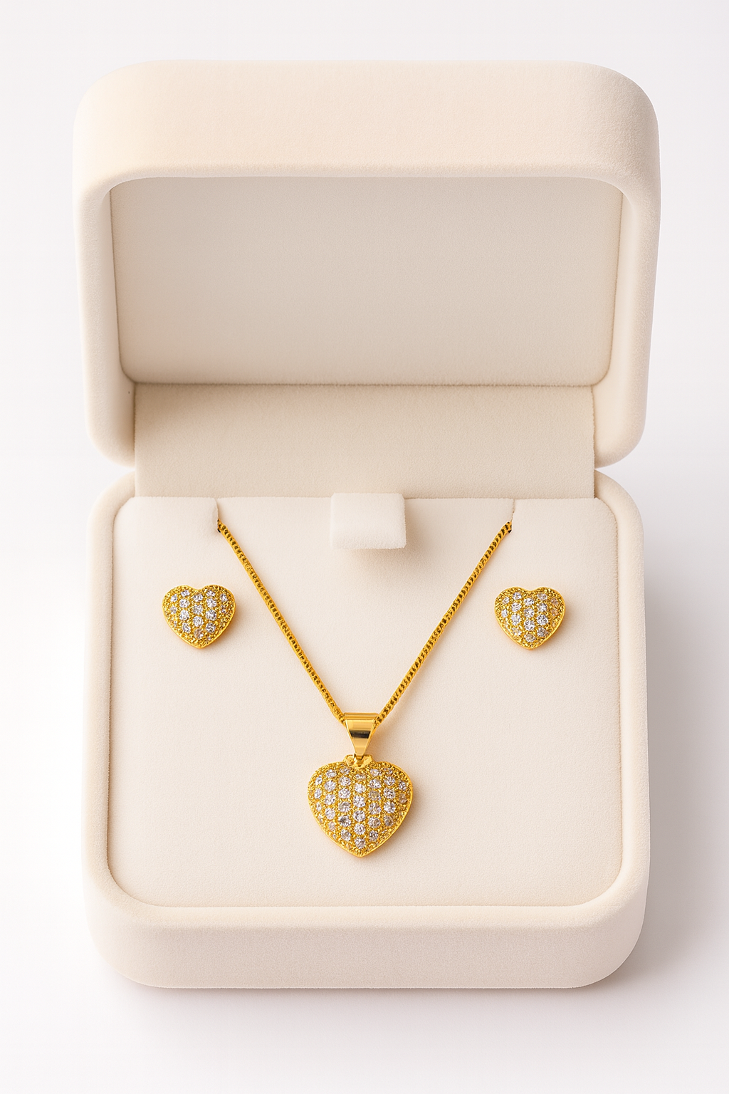 Set Corazon con piedras