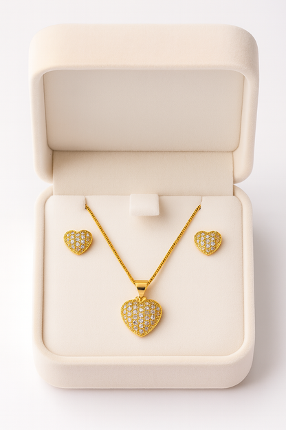 Set Corazon con piedras