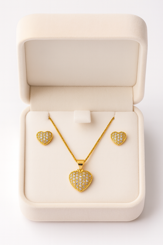 Set Corazon con piedras