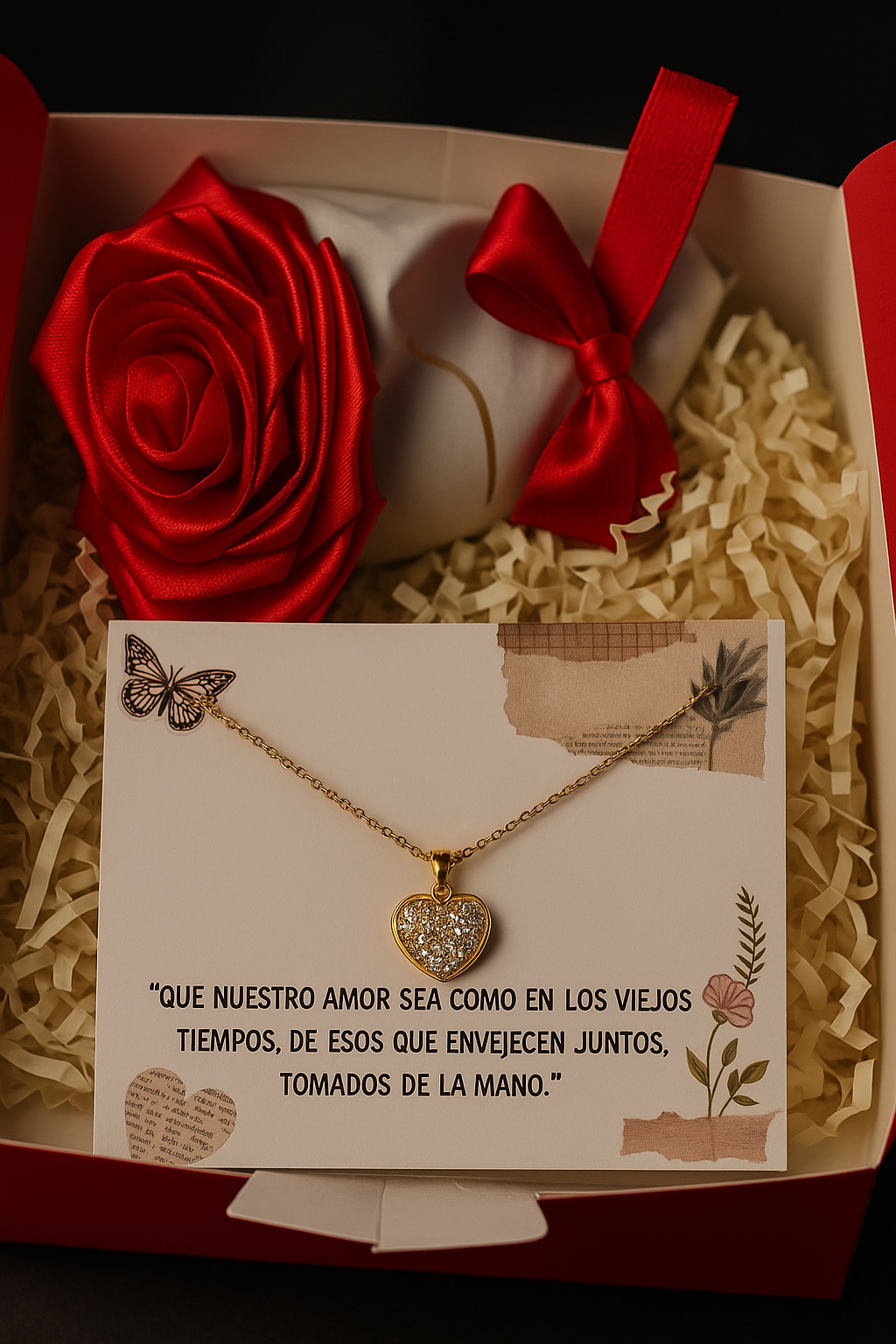 Set Corazon con piedras