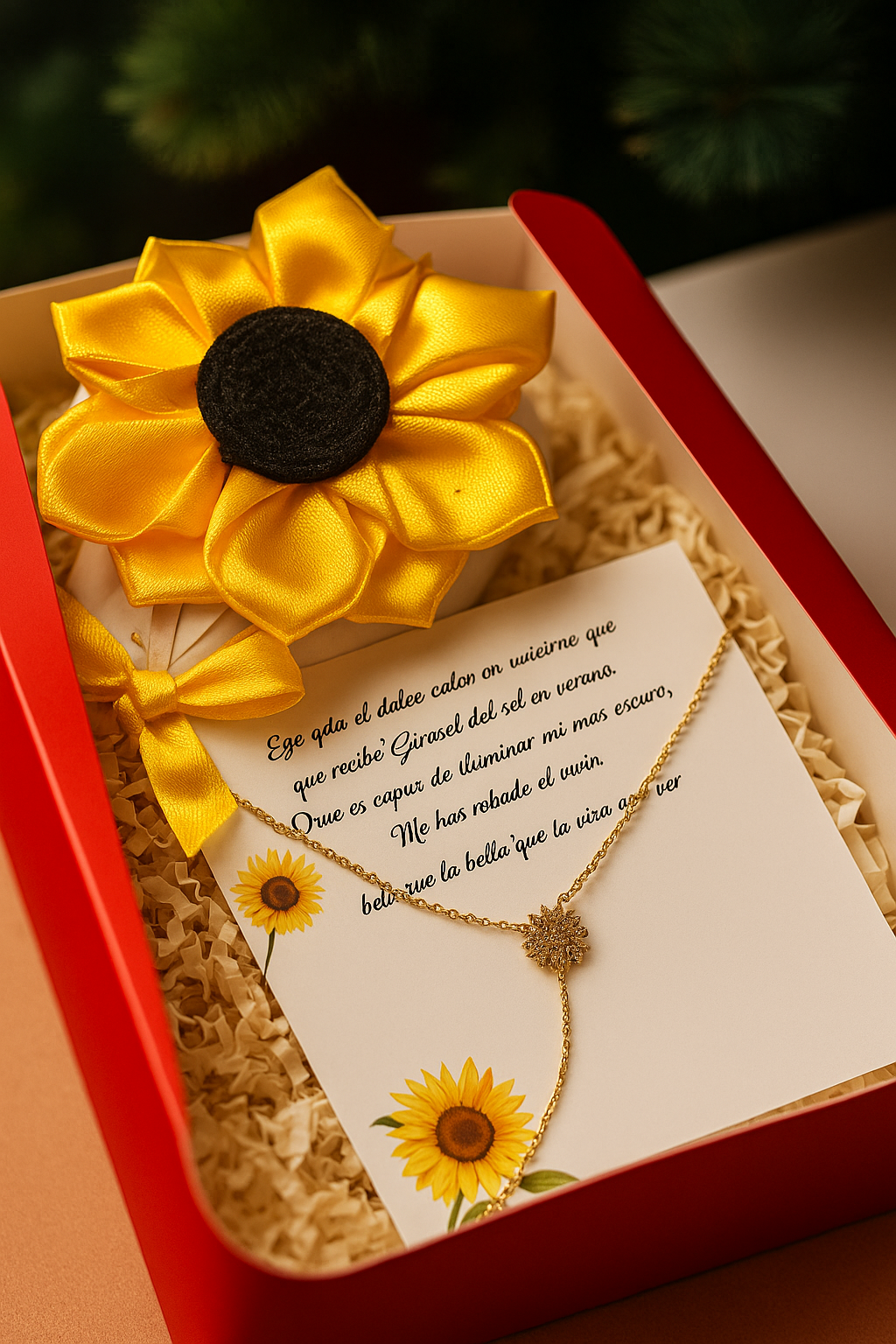 Collar girasol dorado